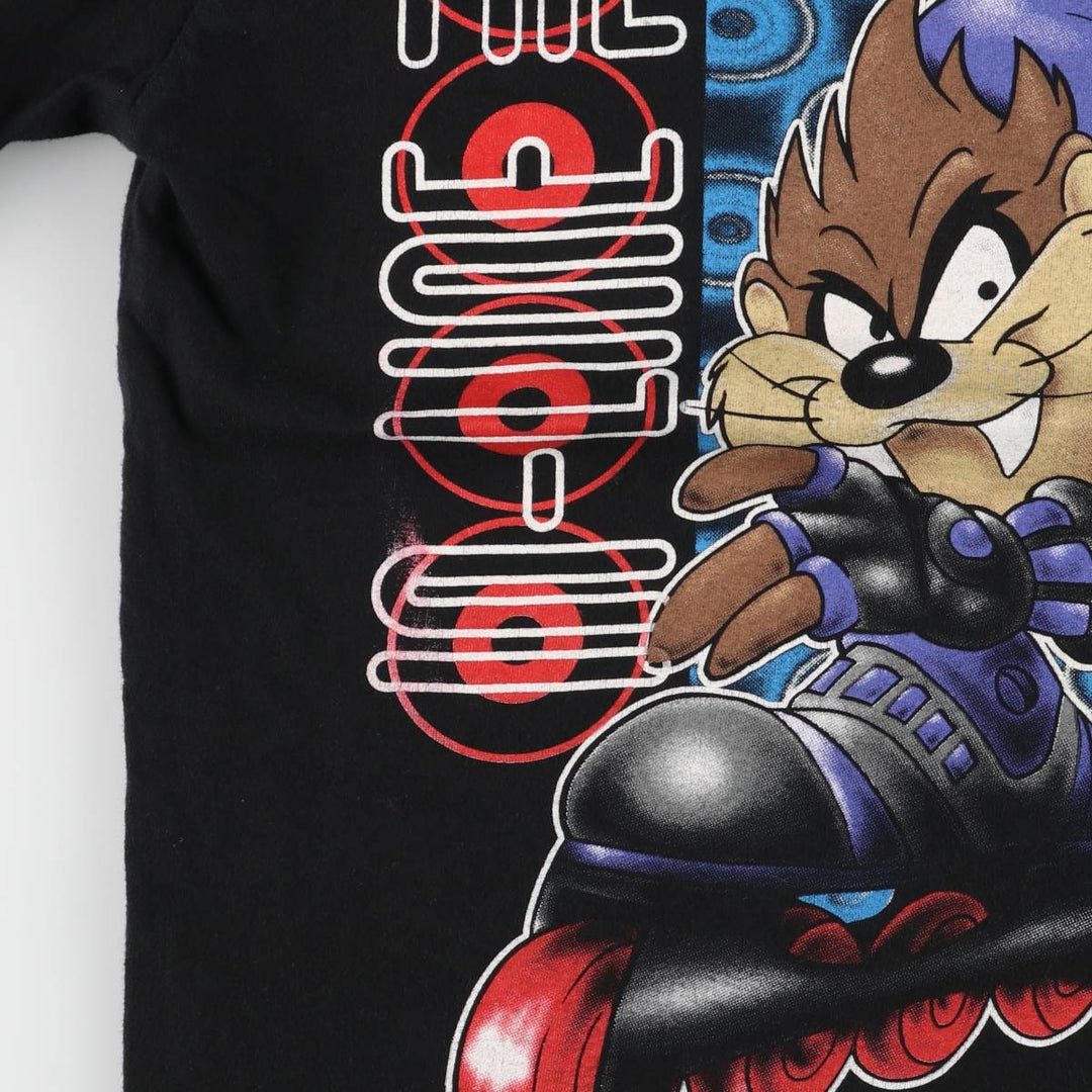 90'S LINDEX Looney Tunes Tasmanian Devil Large Print Character Print Long T-Shirt Men's M Size cotton black type Vintage Second Hand