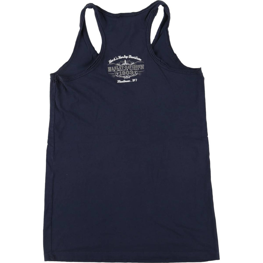 Harley-Davidson Eagle Pattern Tank Top, Women's, Medium cotton navy blue type Vintage Second Hand