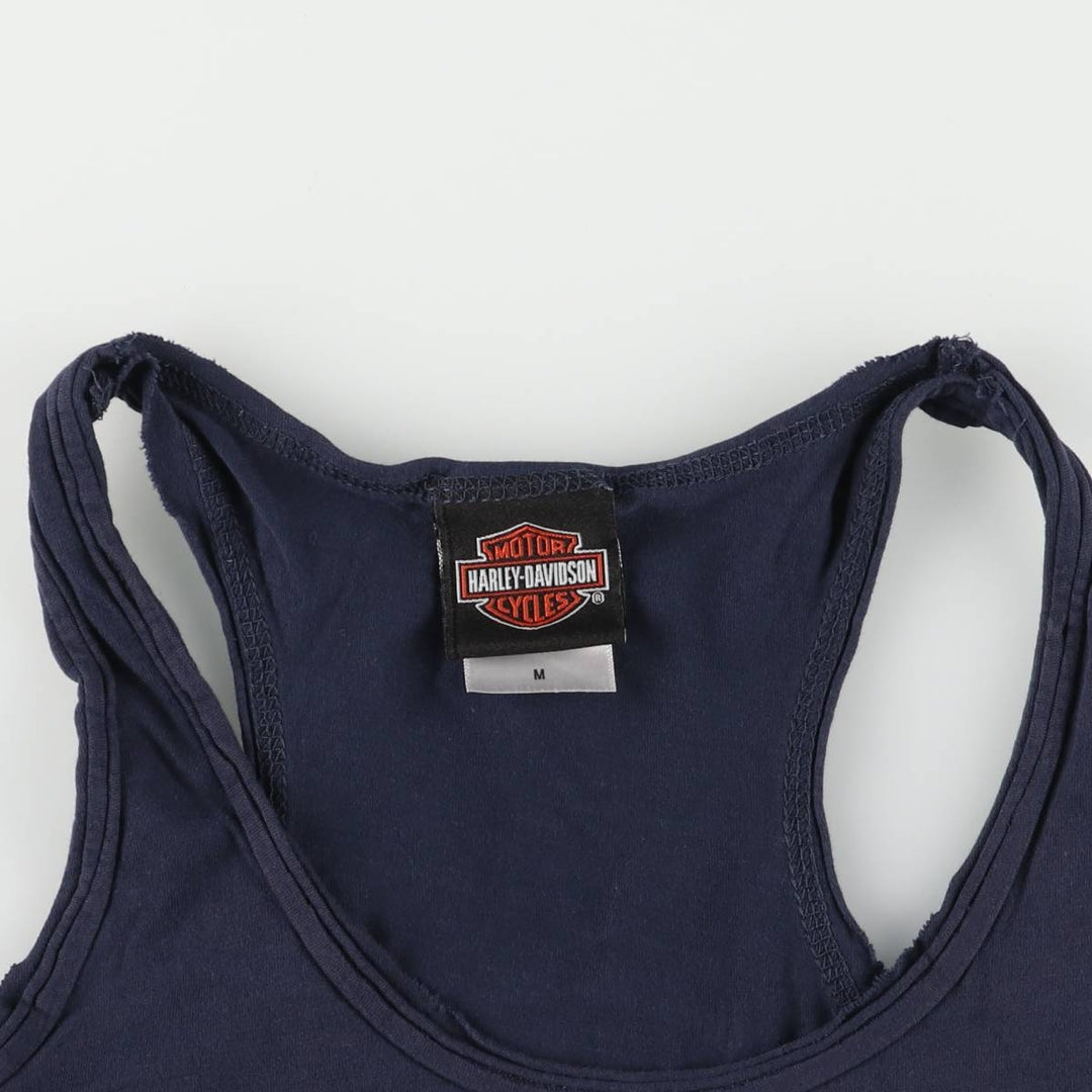 Harley-Davidson Eagle Pattern Tank Top, Women's, Medium cotton navy blue type Vintage Second Hand