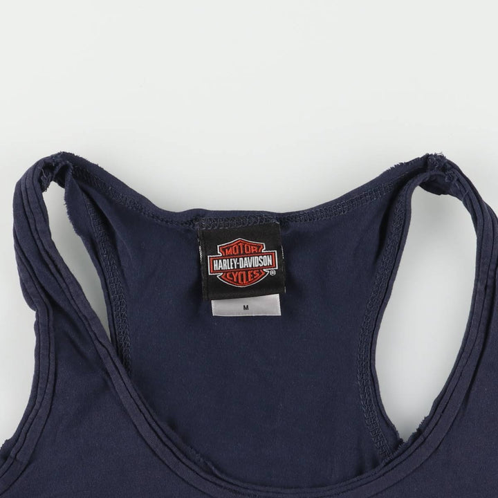 Harley-Davidson Eagle Pattern Tank Top, Women's, Medium cotton navy blue type Vintage Second Hand