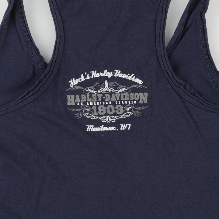 Harley-Davidson Eagle Pattern Tank Top, Women's, Medium cotton navy blue type Vintage Second Hand