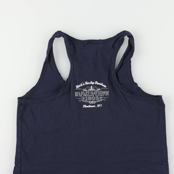 Harley-Davidson Eagle Pattern Tank Top, Women's, Medium cotton navy blue type Vintage Second Hand