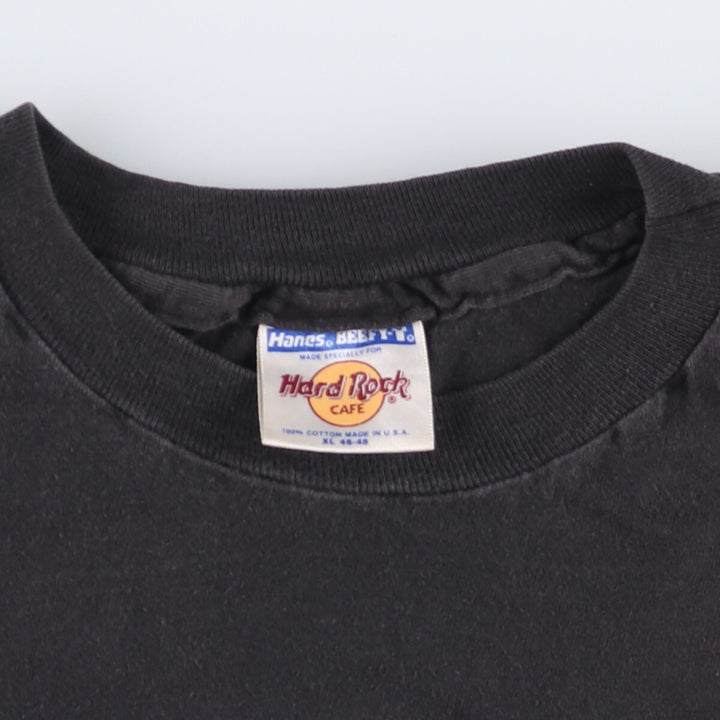 90'S Hanes HARD ROCK CAFE Advertising T-shirt Made in USA Men's XL Vintage cotton black type Vintage Second Hand