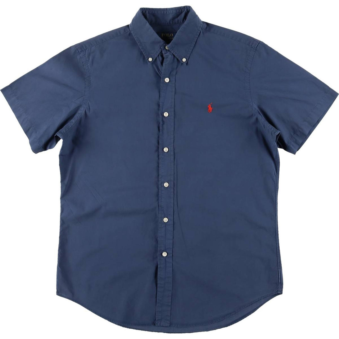 Ralph Lauren POLO RALPH LAUREN short sleeve button down shirt men's M equivalent cotton navy blue type Vintage Second Hand