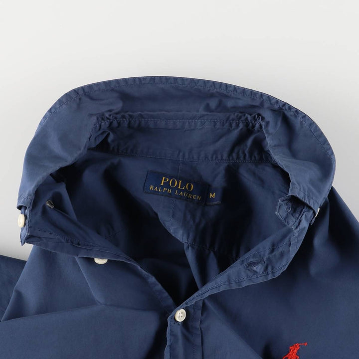 Ralph Lauren POLO RALPH LAUREN short sleeve button down shirt men's M equivalent cotton navy blue type Vintage Second Hand