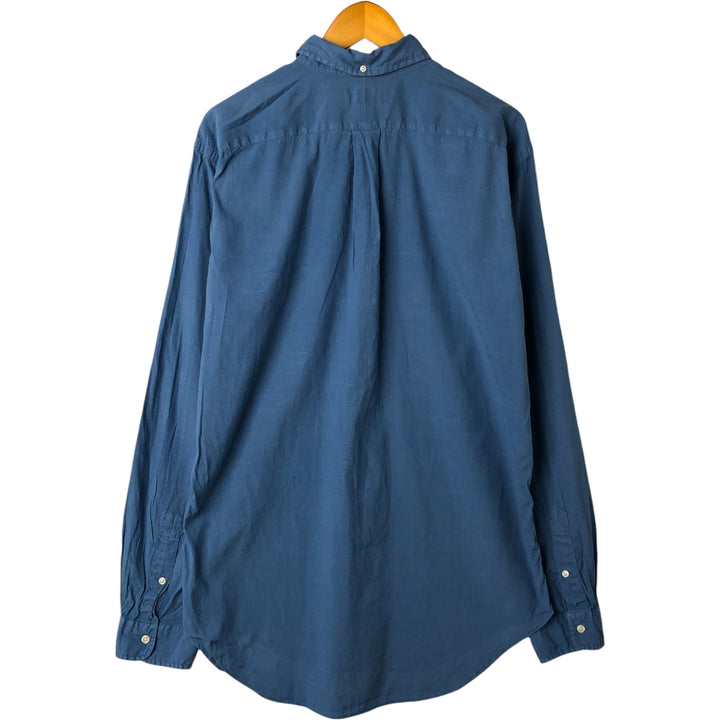 Ralph Lauren Classic Fit Long Sleeve Linen Shirt, Men's XL linen blue type Vintage Second Hand