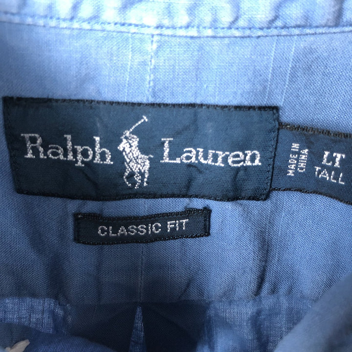 Ralph Lauren Classic Fit Long Sleeve Linen Shirt, Men's XL linen blue type Vintage Second Hand