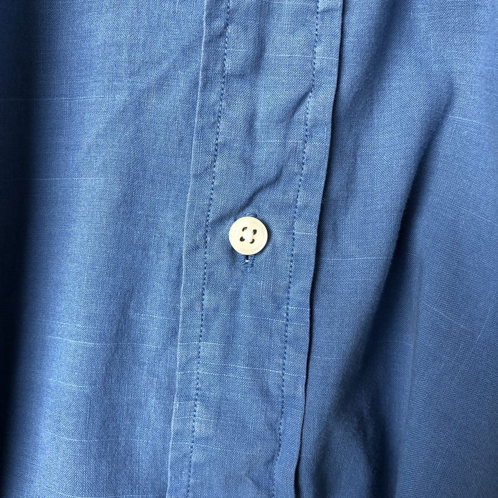 Ralph Lauren Classic Fit Long Sleeve Linen Shirt, Men's XL linen blue type Vintage Second Hand