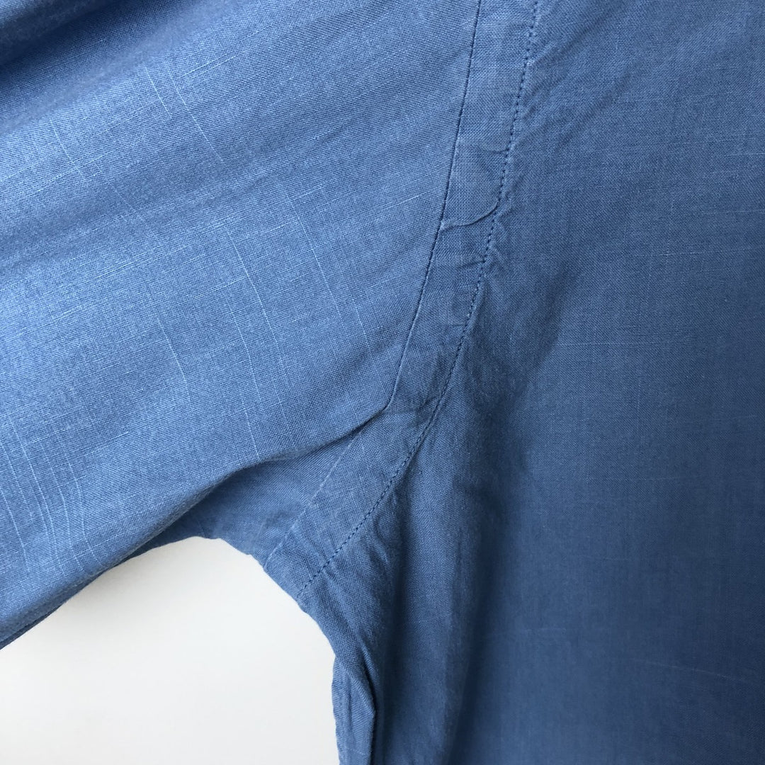 Ralph Lauren Classic Fit Long Sleeve Linen Shirt, Men's XL linen blue type Vintage Second Hand