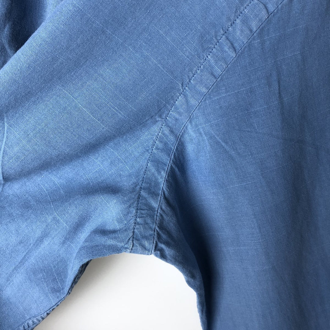 Ralph Lauren Classic Fit Long Sleeve Linen Shirt, Men's XL linen blue type Vintage Second Hand