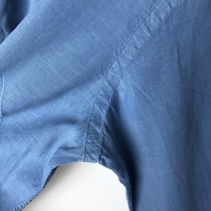 Ralph Lauren Classic Fit Long Sleeve Linen Shirt, Men's XL linen blue type Vintage Second Hand