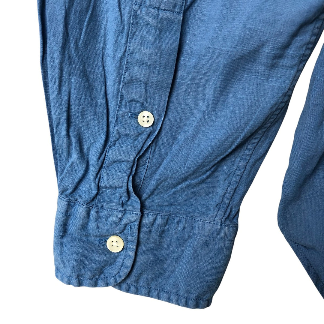 Ralph Lauren Classic Fit Long Sleeve Linen Shirt, Men's XL linen blue type Vintage Second Hand