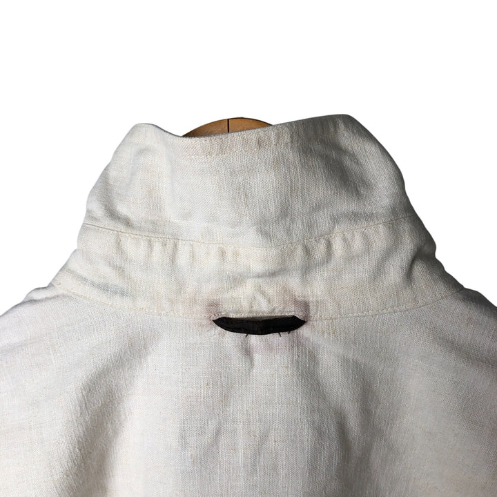 Timberland Long Sleeve Linen x Cotton Shirt, Men's Size L linen ivory Vintage Second Hand