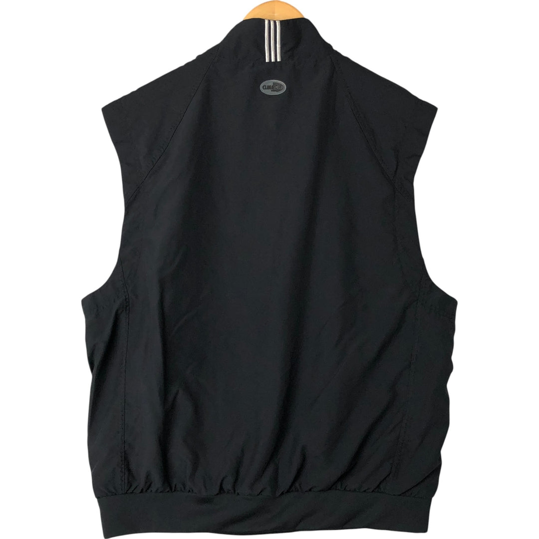 00'S Adidas Half Zip Warm Up Vest Men's L Size polyester black type Vintage Second Hand