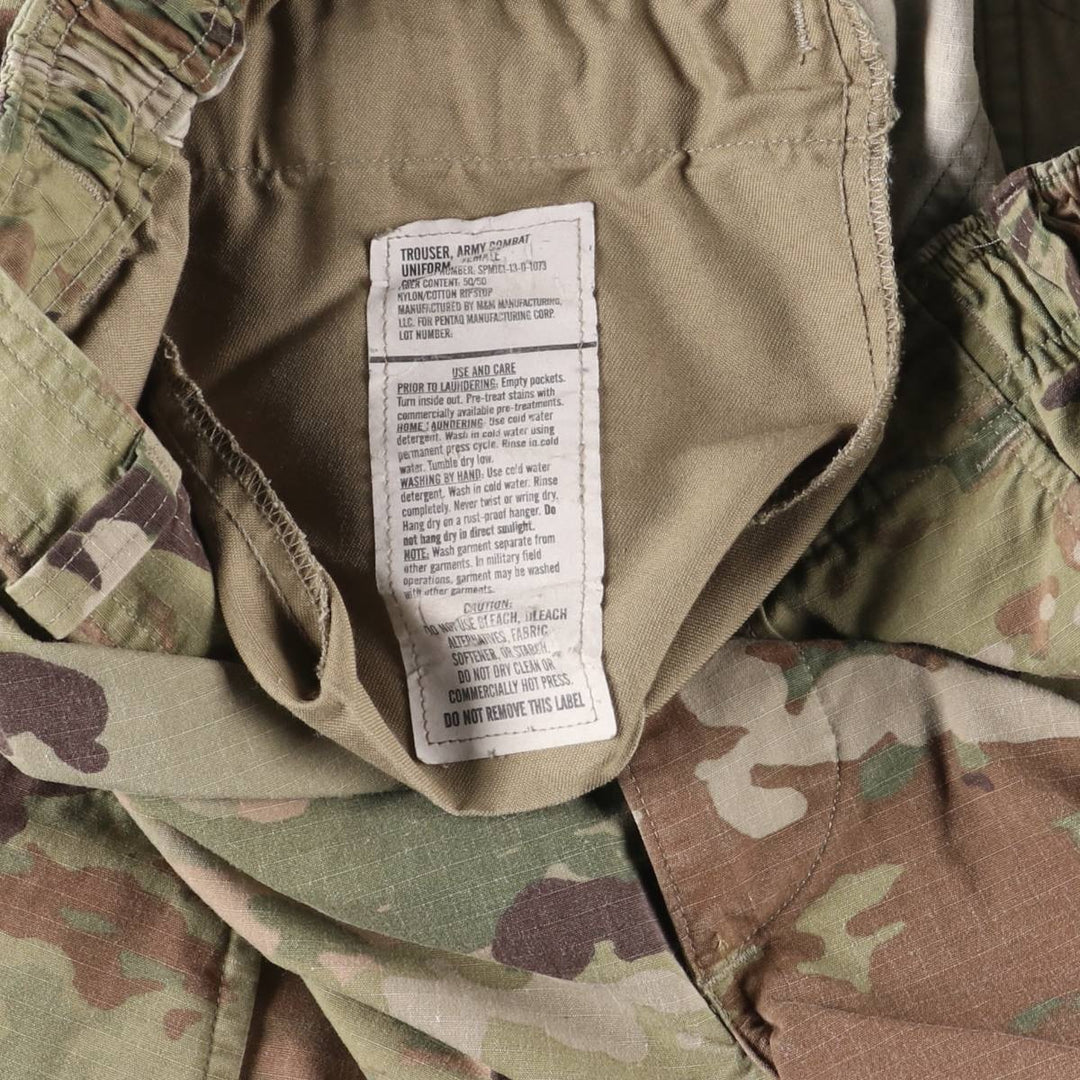 Genuine US military camouflage pattern multicam camo double knee military cargo pants combat pants made in USA 35-LONG men's w34 equivalent Nylon Khaki type Vintage Second Hand