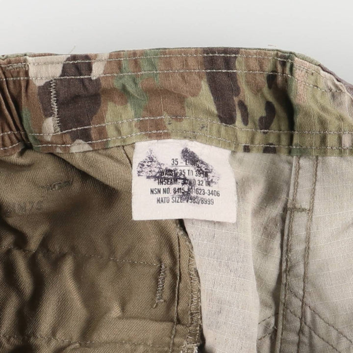 Genuine US military camouflage pattern multicam camo double knee military cargo pants combat pants made in USA 35-LONG men's w34 equivalent Nylon Khaki type Vintage Second Hand
