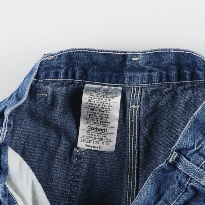 00'S Carhartt Dungaree Fit Denim Painter Pants Men's W31 equivalent cotton blue type Vintage Second Hand