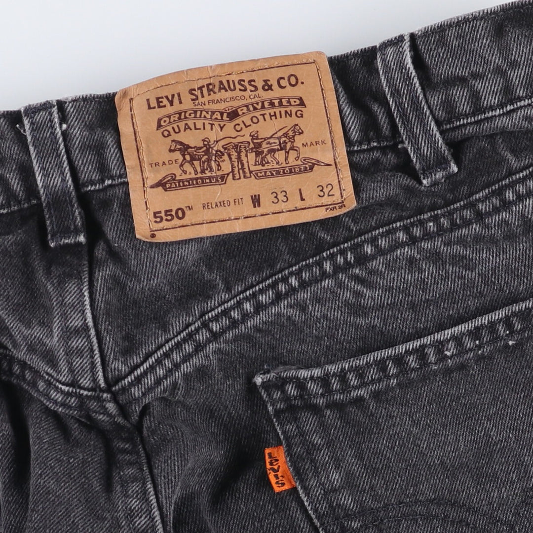 90s~00'S Levi's 550-4159 Orange Tab Black Denim Tapered Denim Pants Men's W32 Vintage cotton black type Vintage Second Hand