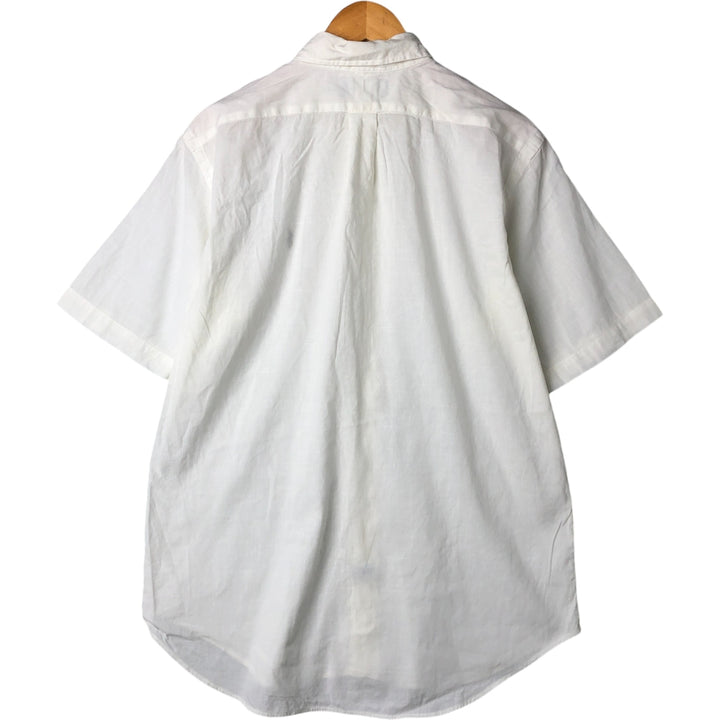 Ralph Lauren short sleeve linen button down shirt, men's size M linen white type Vintage Second Hand