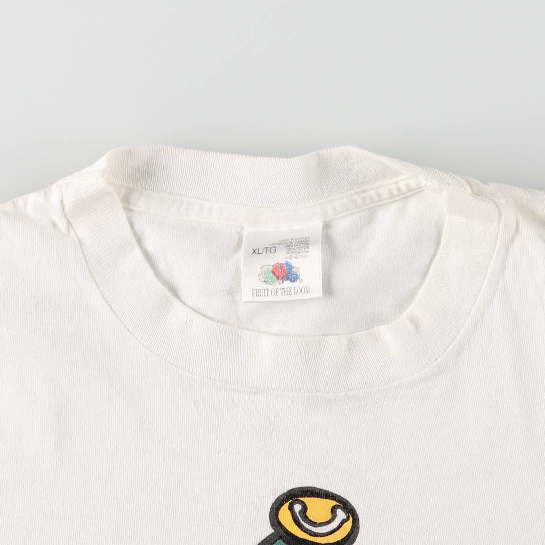 90'S Fruit of the Loom Art T-shirt Made in Canada Men's XL Vintage cotton white type Vintage Second Hand
