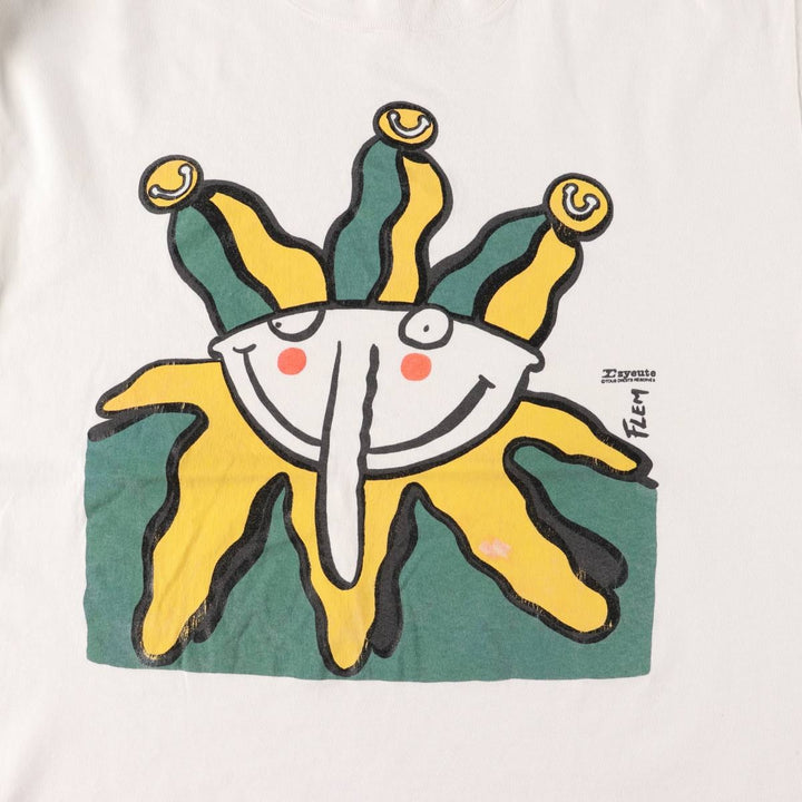 90'S Fruit of the Loom Art T-shirt Made in Canada Men's XL Vintage cotton white type Vintage Second Hand