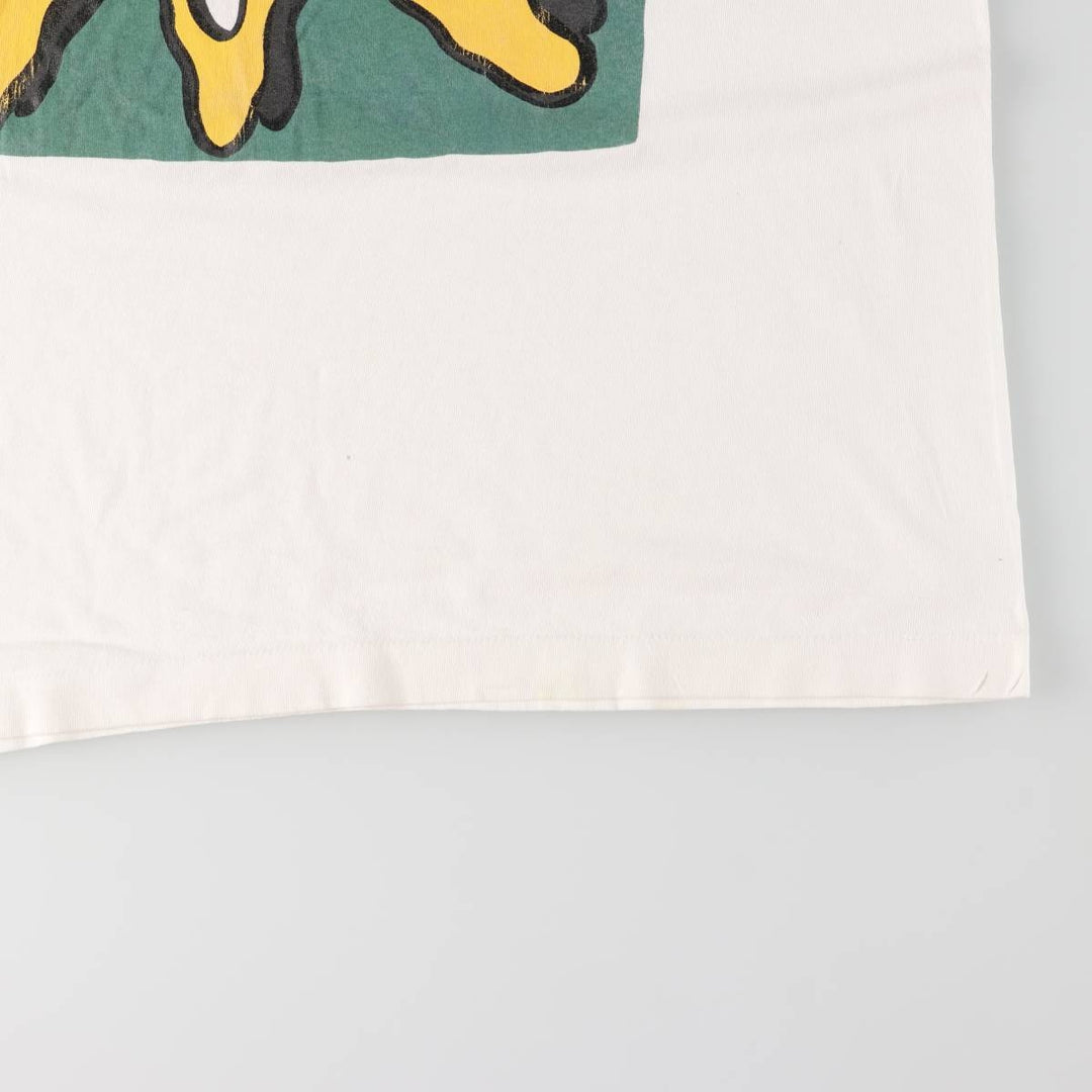90'S Fruit of the Loom Art T-shirt Made in Canada Men's XL Vintage cotton white type Vintage Second Hand