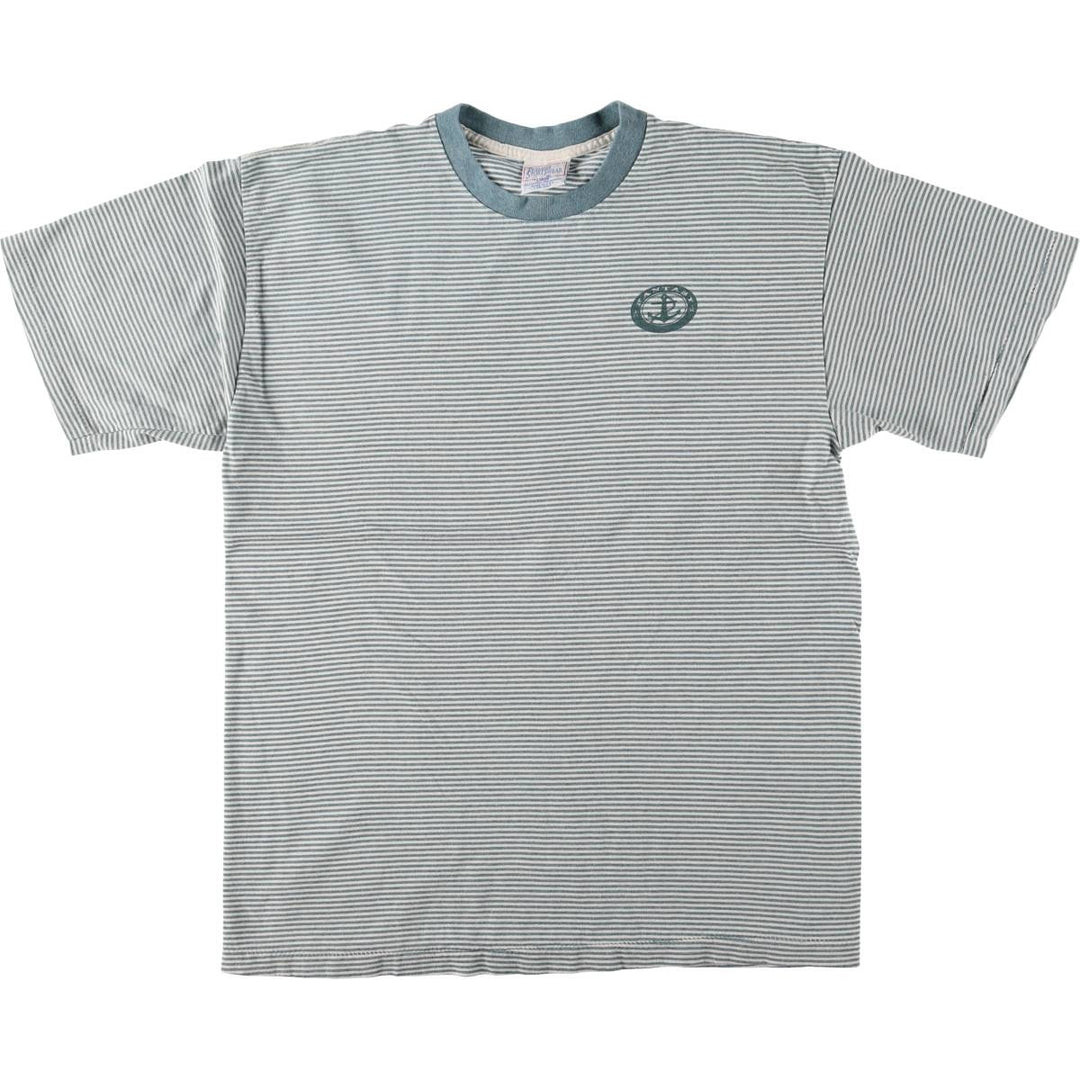 90'S PREMIER SPORTSWEAR Striped T-shirt, Made in USA, Men's L size, Vintage cotton green type Vintage Second Hand