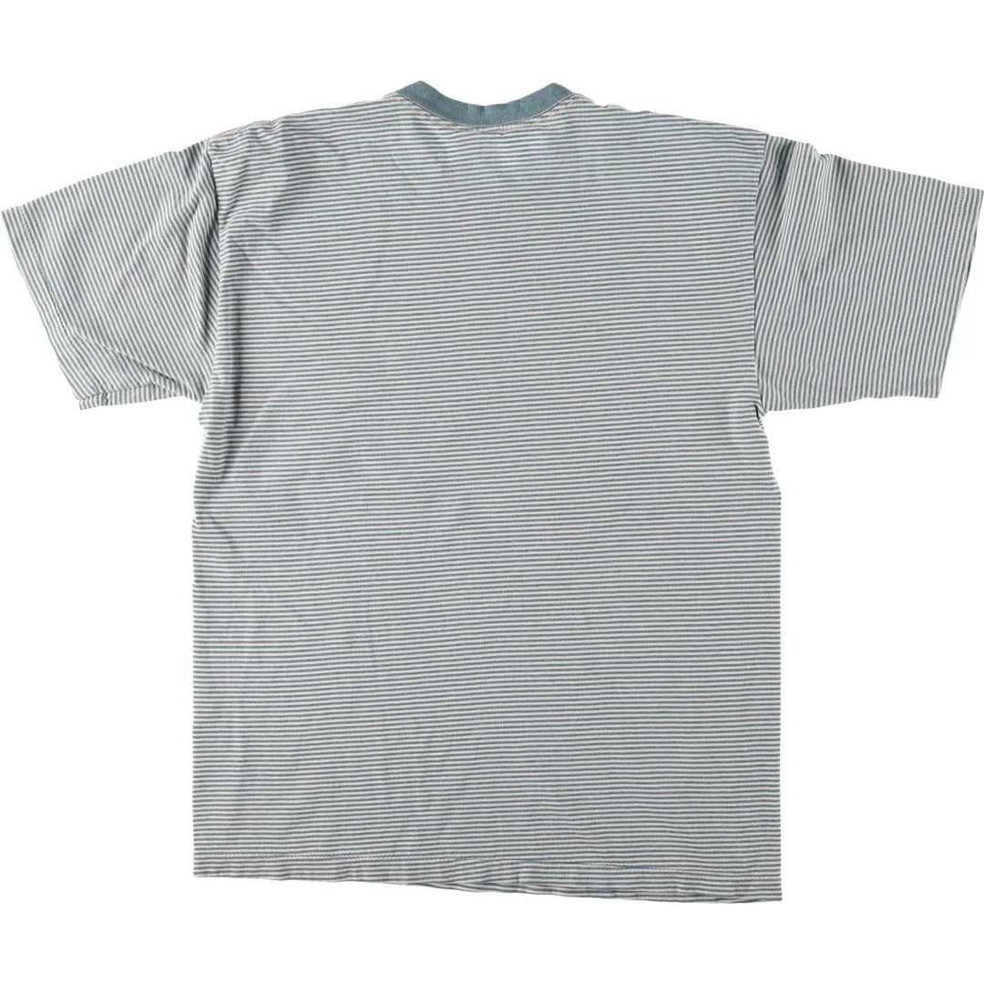 90'S PREMIER SPORTSWEAR Striped T-shirt, Made in USA, Men's L size, Vintage cotton green type Vintage Second Hand