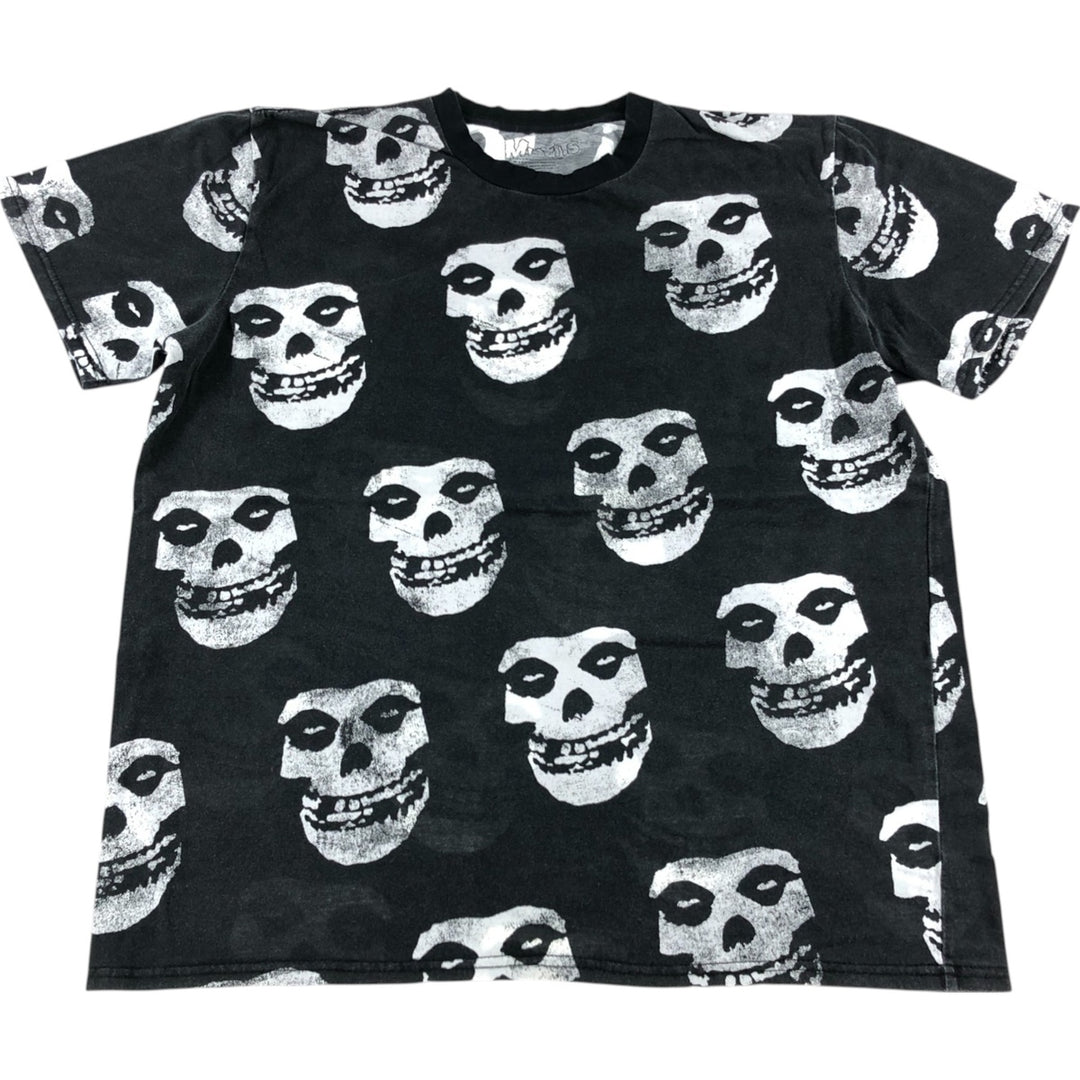 Misfits All-Over Print Band T-Shirt, Men's L Size cotton black type Vintage Second Hand