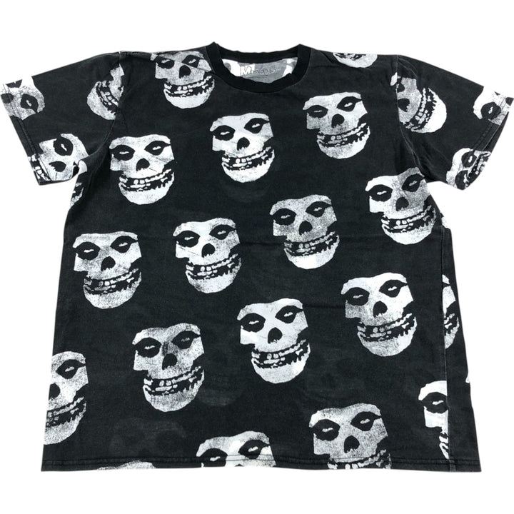 Misfits All-Over Print Band T-Shirt, Men's L Size cotton black type Vintage Second Hand