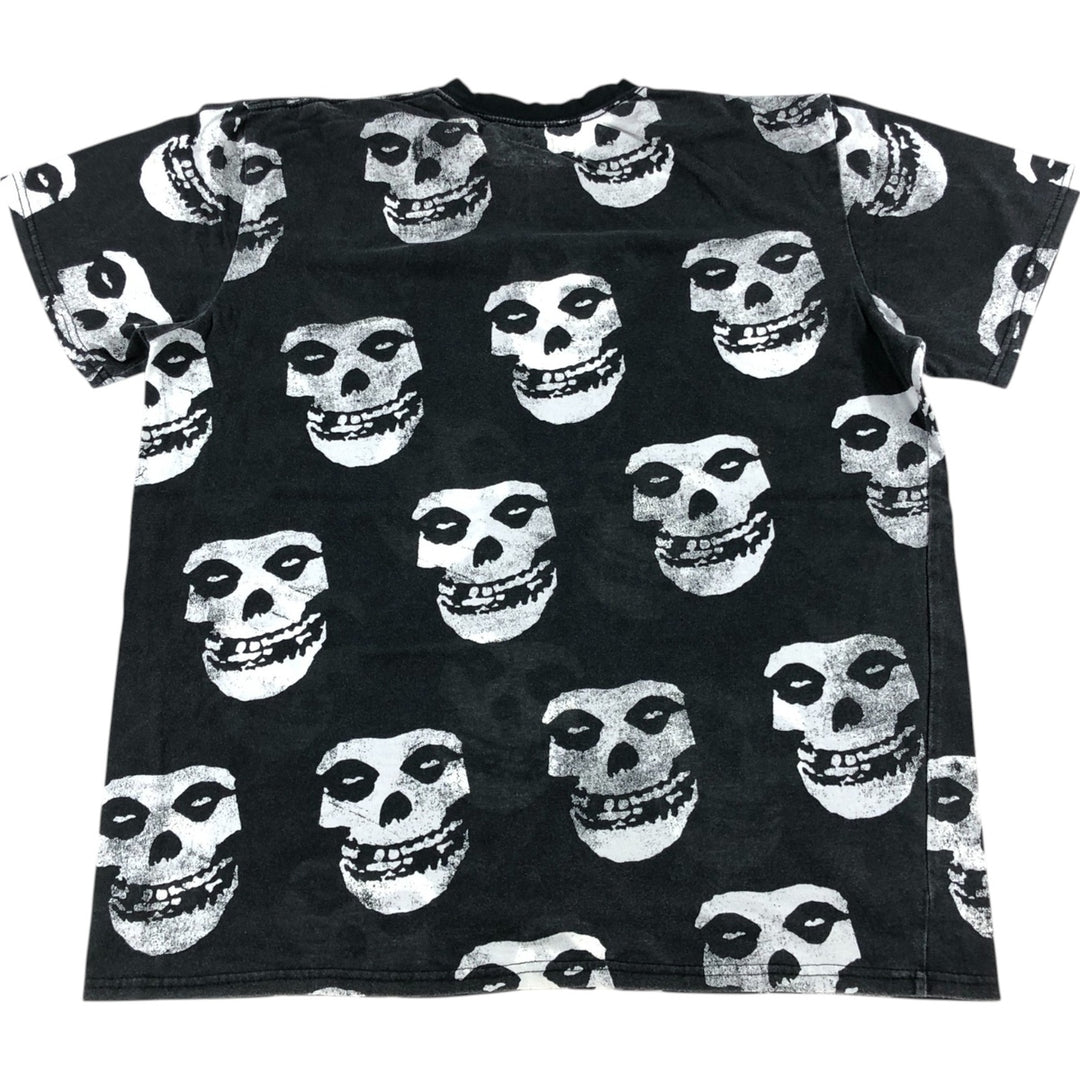 Misfits All-Over Print Band T-Shirt, Men's L Size cotton black type Vintage Second Hand