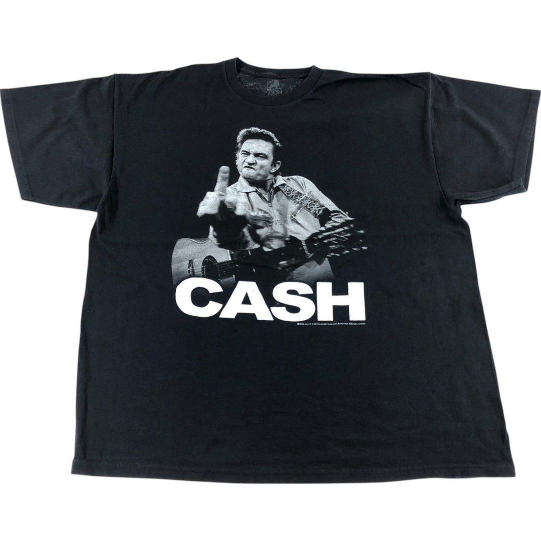 00's ZION JOHNNY CASH Johnny Cash Band T-shirt Band Tee Men's XXL cotton black type Vintage Second Hand