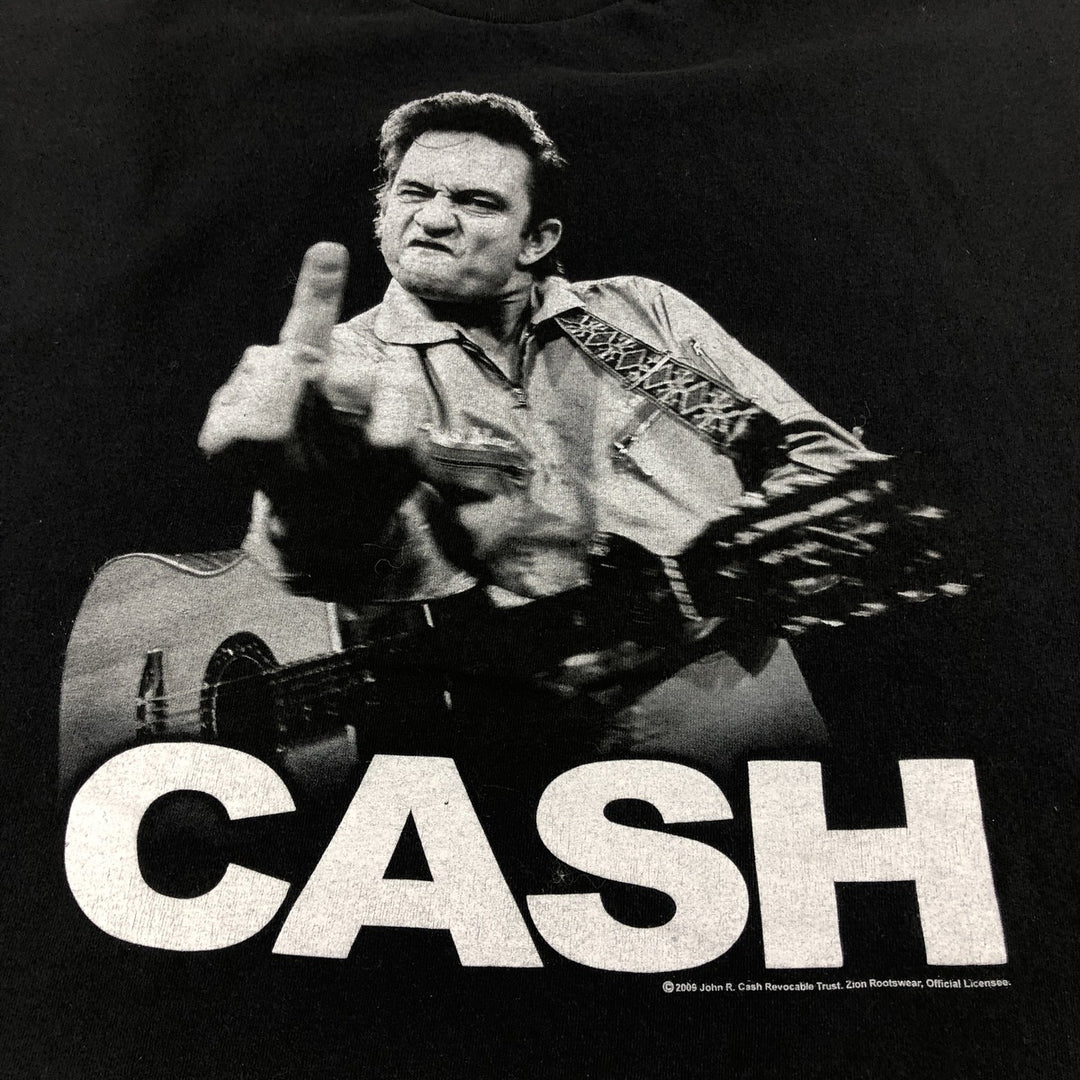 00's ZION JOHNNY CASH Johnny Cash Band T-shirt Band Tee Men's XXL cotton black type Vintage Second Hand