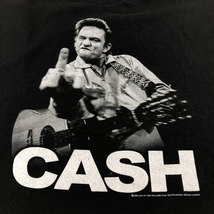 00's ZION JOHNNY CASH Johnny Cash Band T-shirt Band Tee Men's XXL cotton black type Vintage Second Hand