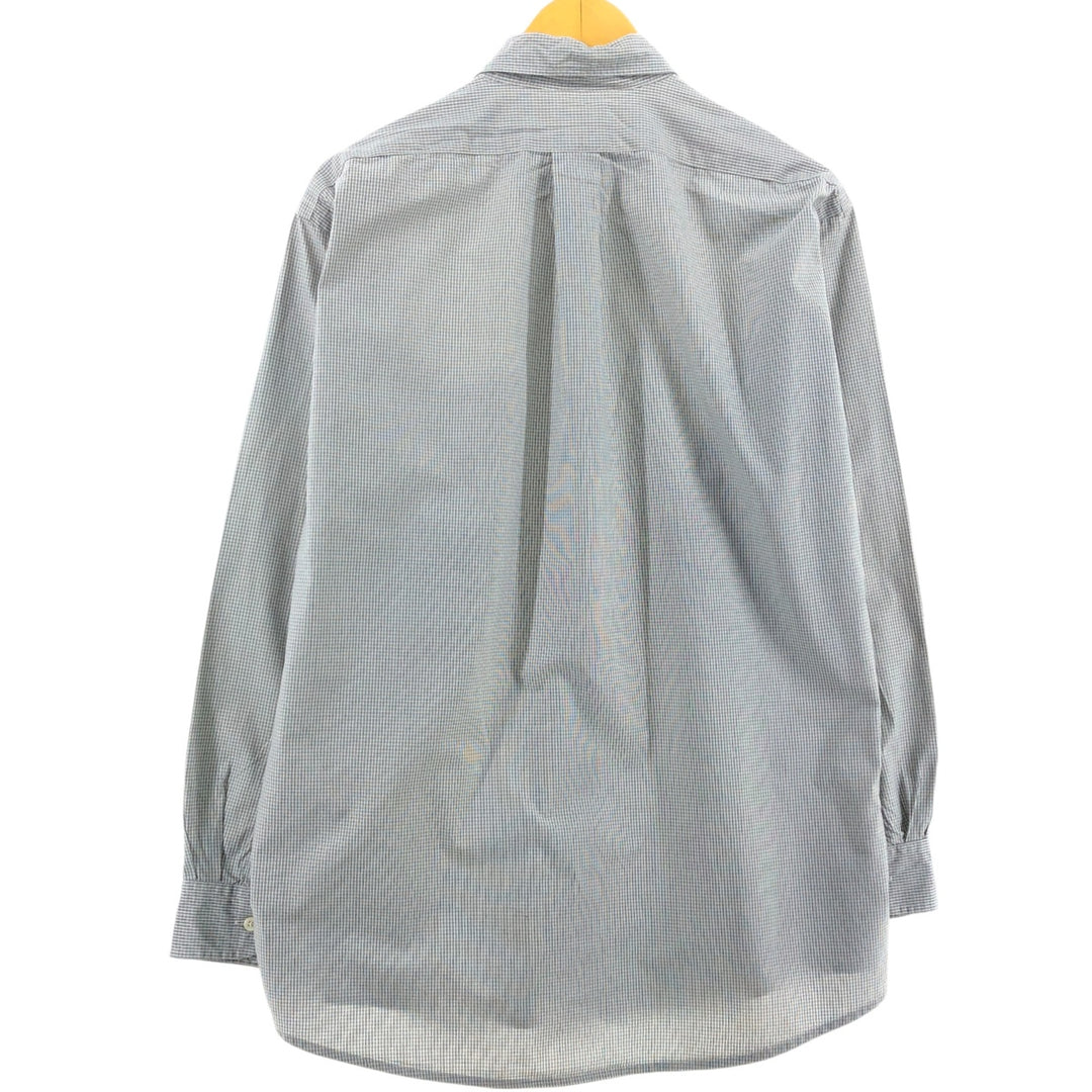 90'S J.Crew Vintage Long Sleeve Button-Down Check Shirt, Men's Medium cotton gray type Vintage Second Hand