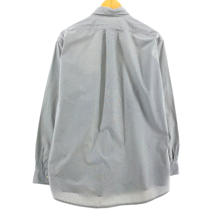 90'S J.Crew Vintage Long Sleeve Button-Down Check Shirt, Men's Medium cotton gray type Vintage Second Hand