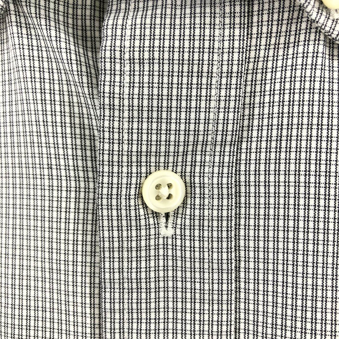 90'S J.Crew Vintage Long Sleeve Button-Down Check Shirt, Men's Medium cotton gray type Vintage Second Hand