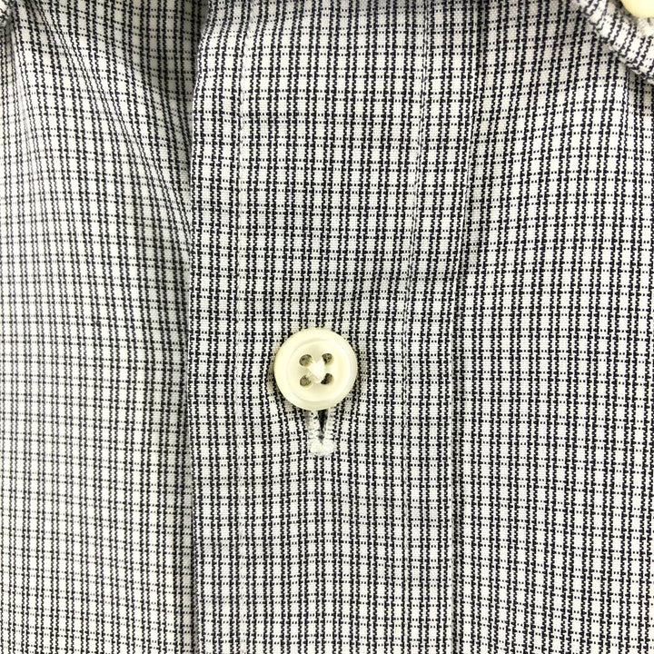 90'S J.Crew Vintage Long Sleeve Button-Down Check Shirt, Men's Medium cotton gray type Vintage Second Hand