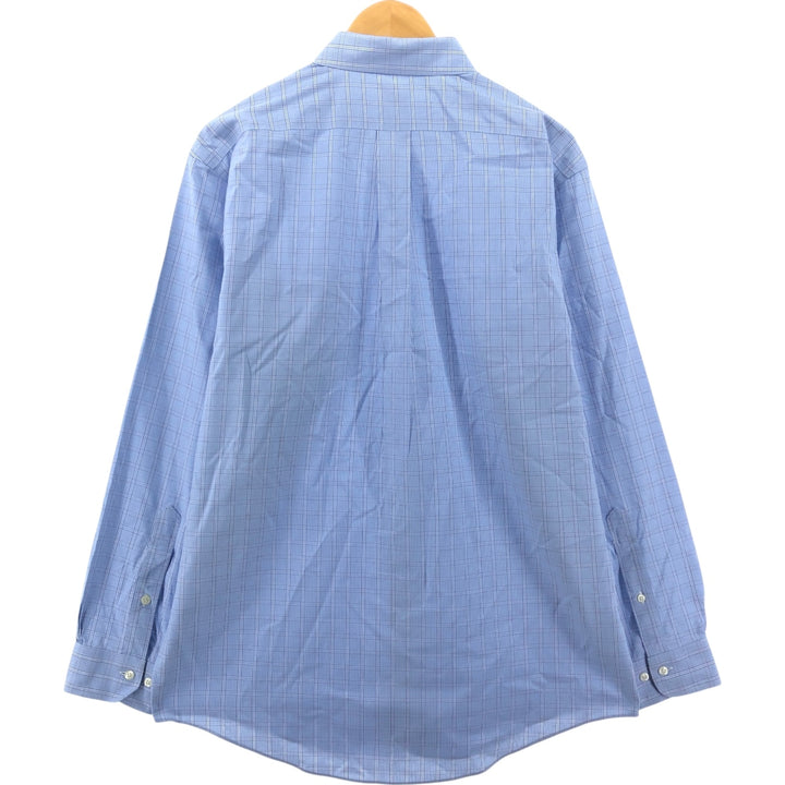 Brooks Brothers 346 Long Sleeve Cotton Check Shirt, Men's Size L cotton blue type Vintage Second Hand