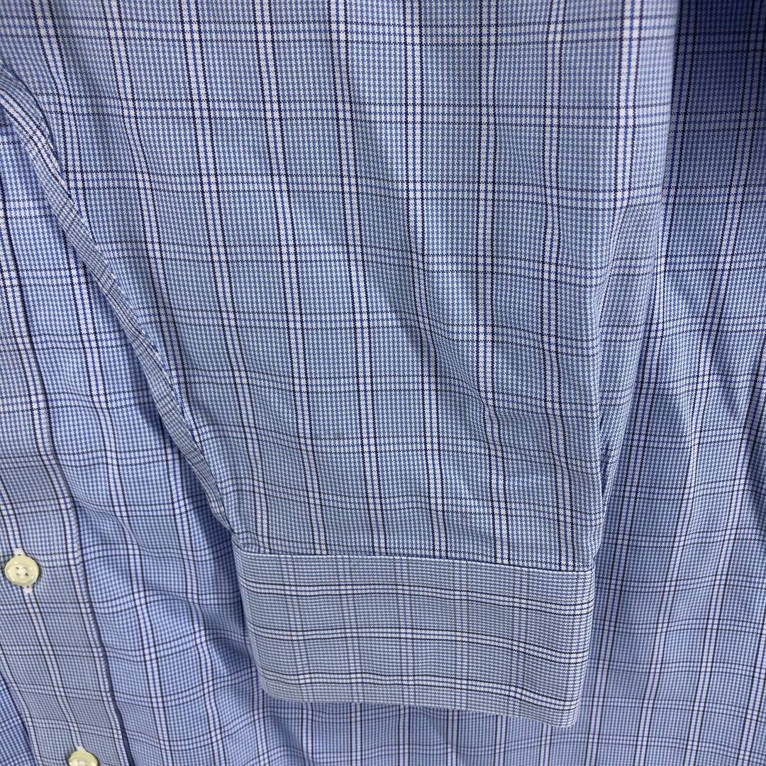 Brooks Brothers 346 Long Sleeve Cotton Check Shirt, Men's Size L cotton blue type Vintage Second Hand