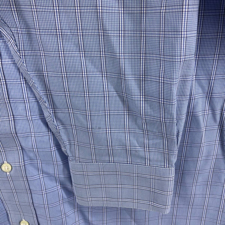 Brooks Brothers 346 Long Sleeve Cotton Check Shirt, Men's Size L cotton blue type Vintage Second Hand