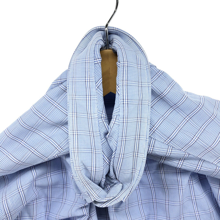 Brooks Brothers 346 Long Sleeve Cotton Check Shirt, Men's Size L cotton blue type Vintage Second Hand