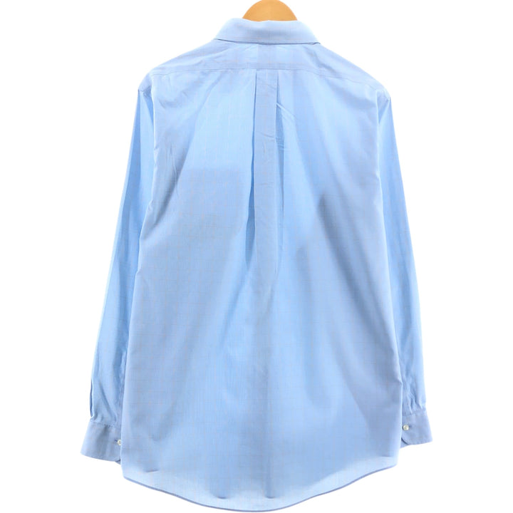 Brooks Brothers Est.1818 Wide Collar Long Sleeve Cotton Check Shirt Men's Size L cotton Blue type light blue Vintage Second Hand