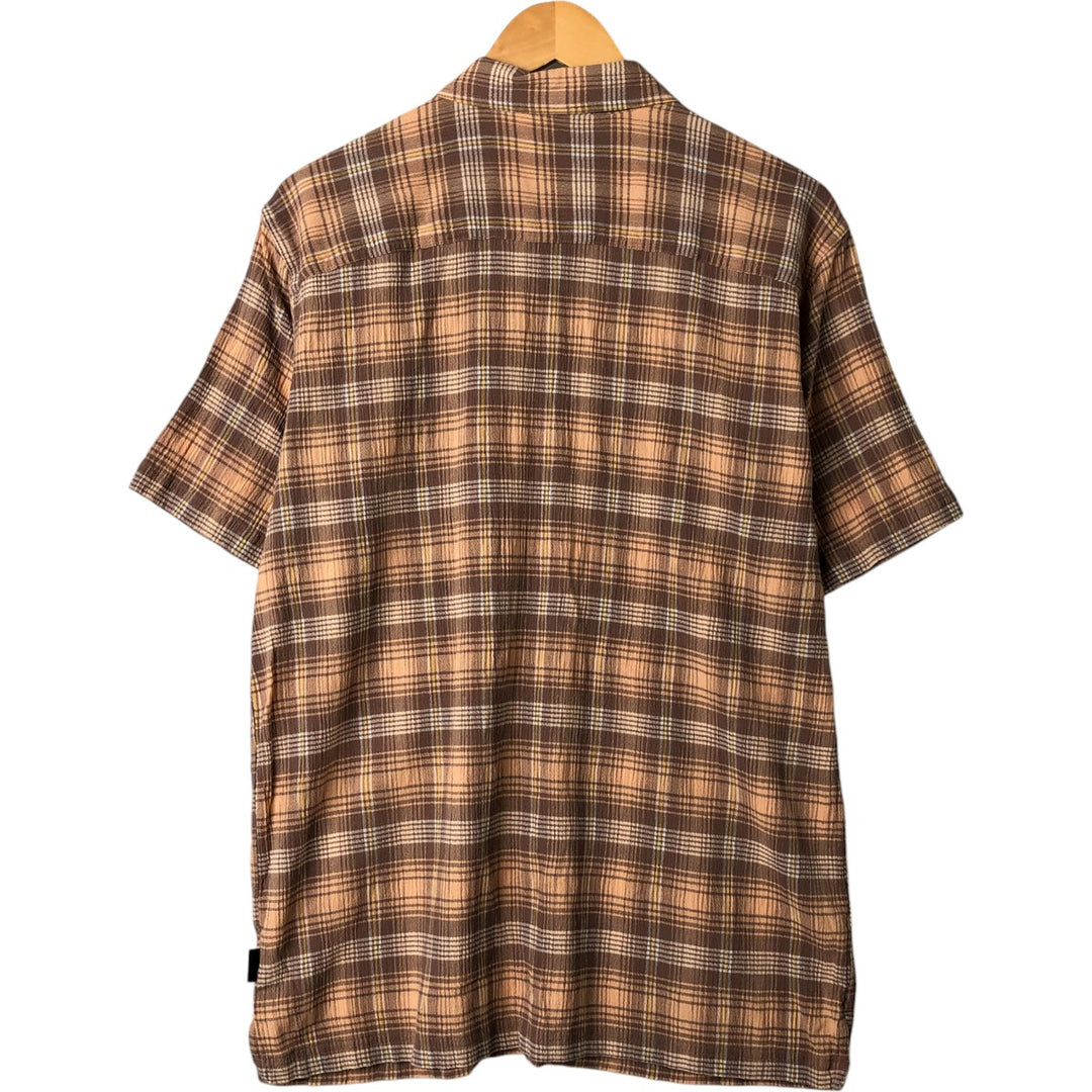 Patagonia 52921 Short Sleeve Cotton Check Shirt, Box Shirt, Men's Size L Organic cotton brown type Vintage Second Hand