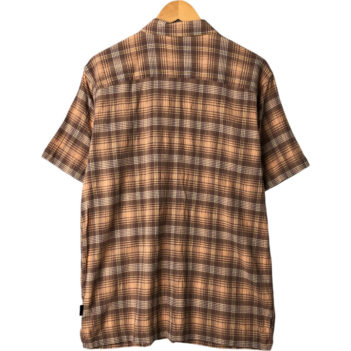 Patagonia 52921 Short Sleeve Cotton Check Shirt, Box Shirt, Men's Size L Organic cotton brown type Vintage Second Hand