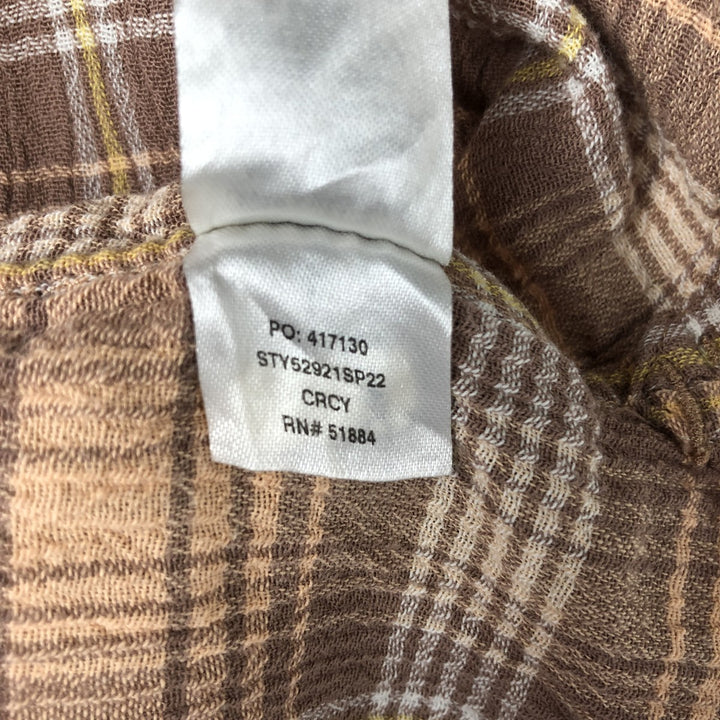Patagonia 52921 Short Sleeve Cotton Check Shirt, Box Shirt, Men's Size L Organic cotton brown type Vintage Second Hand