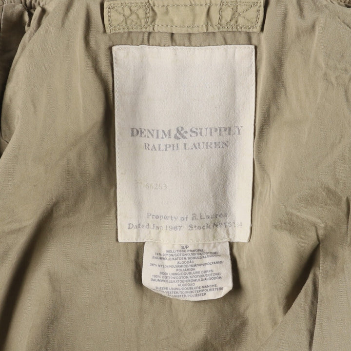 Ralph Lauren DENIM AND SUPPLY Military Tanker Jacket, Men's S cotton Khaki type beige Vintage Second Hand