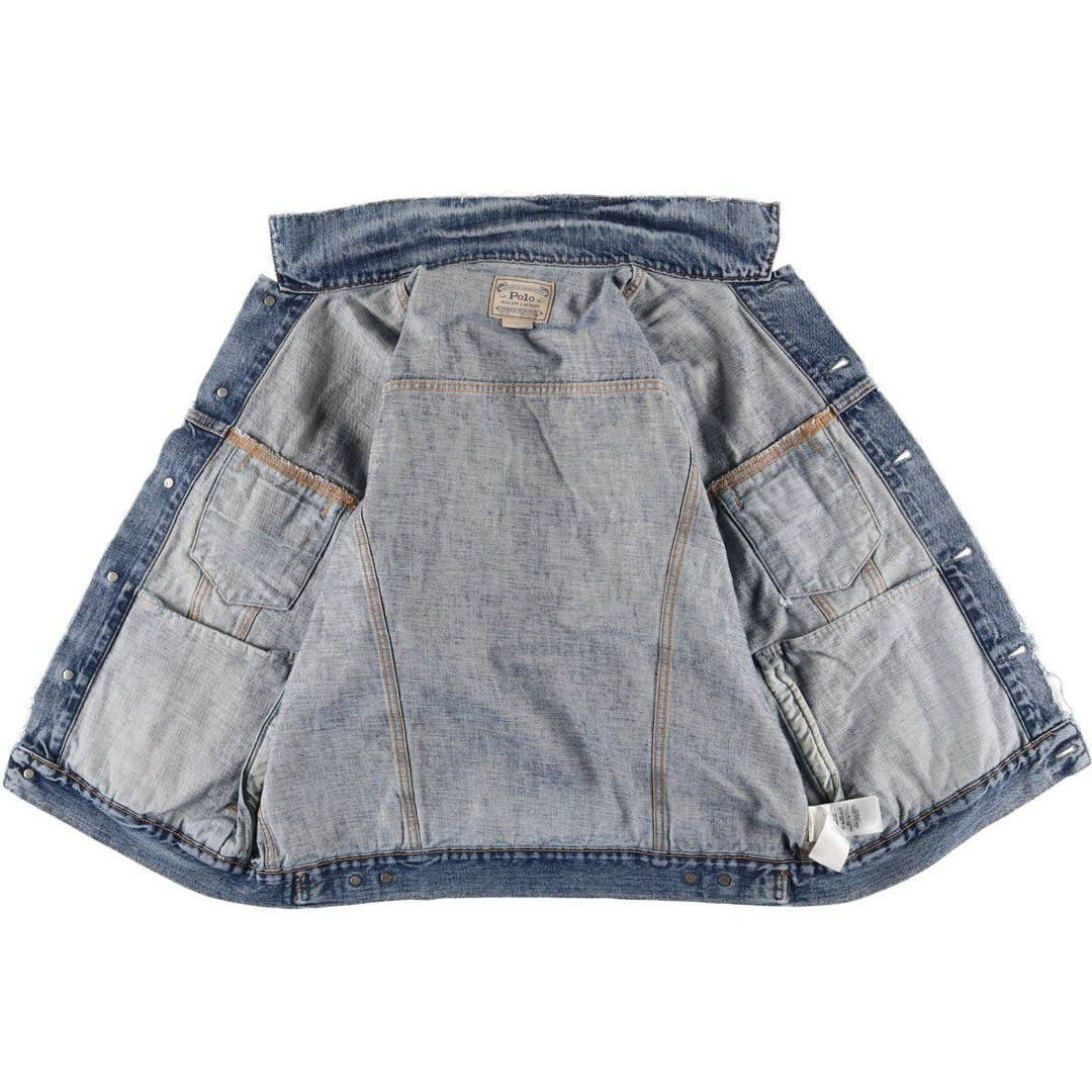 Ralph Lauren POLO RALPH LAUREN denim jacket G-jacket men's size L cotton Blue type light blue Vintage Second Hand