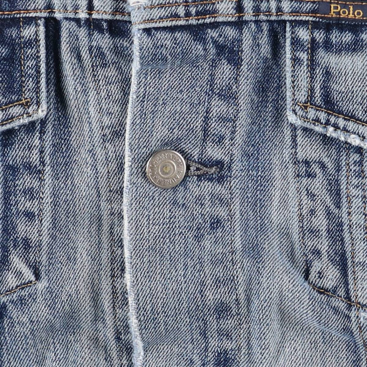 Ralph Lauren POLO RALPH LAUREN denim jacket G-jacket men's size L cotton Blue type light blue Vintage Second Hand