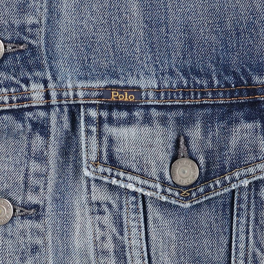 Ralph Lauren POLO RALPH LAUREN denim jacket G-jacket men's size L cotton Blue type light blue Vintage Second Hand